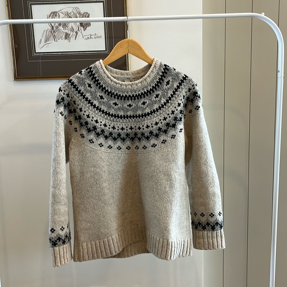 LL bean fair isle sweater sz M